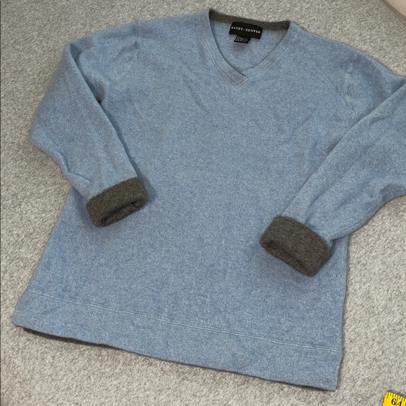 Randy Kemper Cashmere V Sweater Womens Medium Petite Office Preppy Academia - Picture 3 of 9